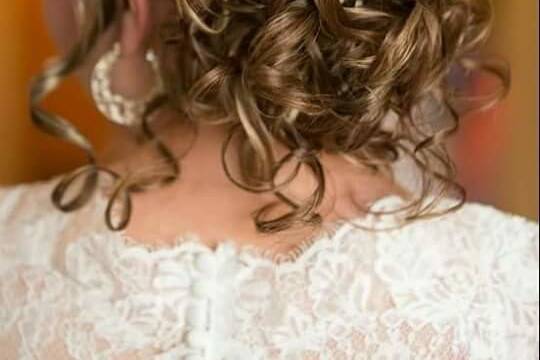 Bridal updo and flower crown