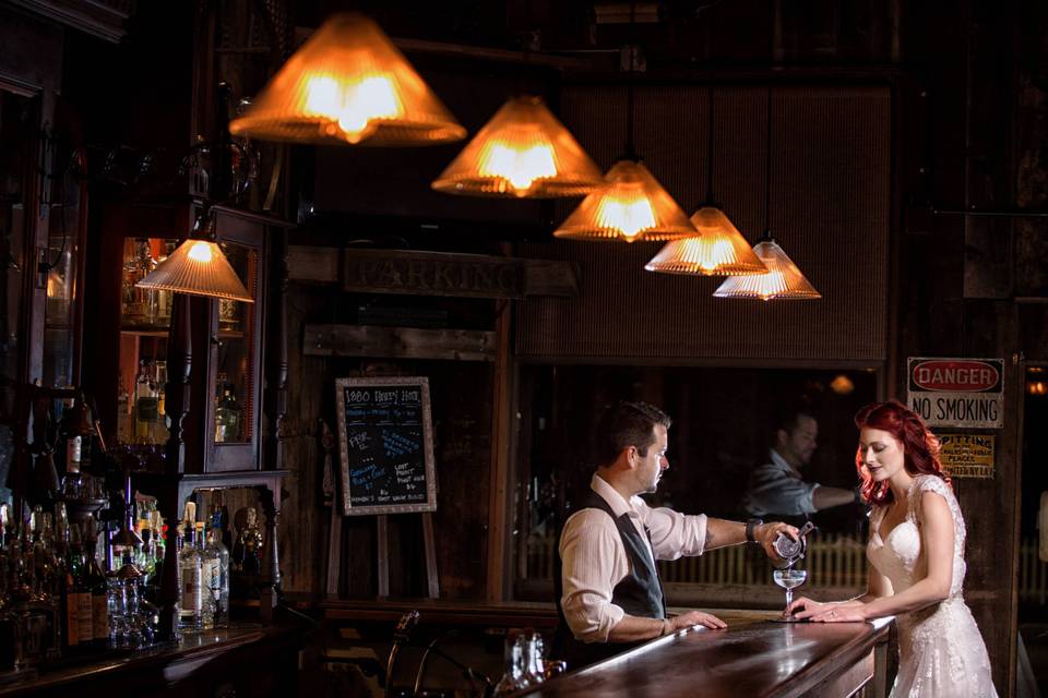 Bride in the saloon