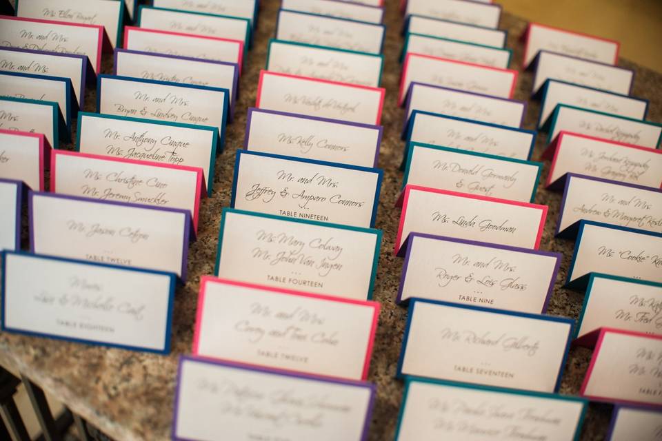 Colorful Place Cards