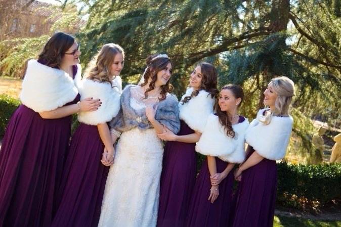 Fur capes for your bridesmaids