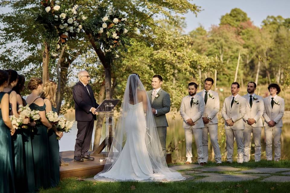 Bride walking down aisle