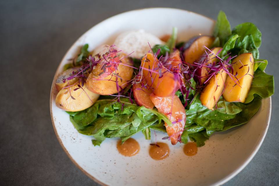 Salad with Fresh Peaches