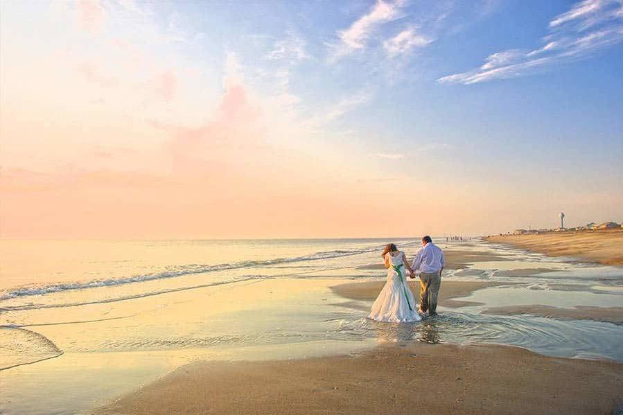 Couple in a scenic view