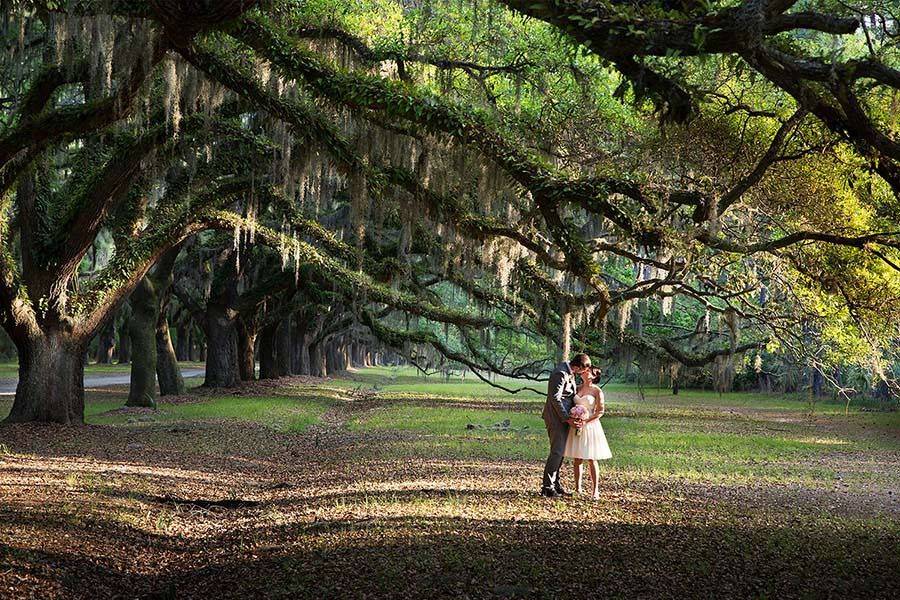 Couple in a scenic view