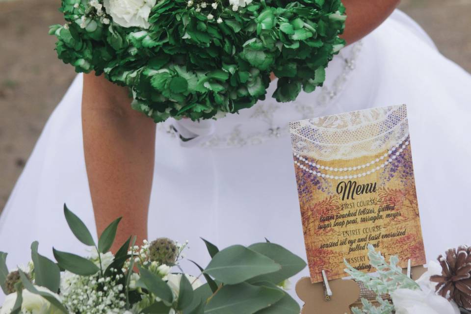 Bride with bouquet