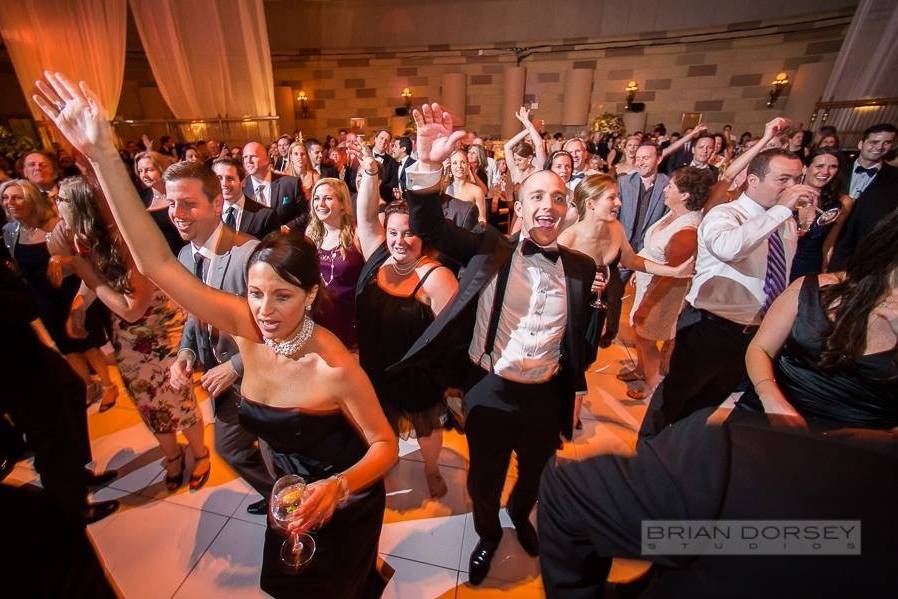 Guests having a ball on the dance floor