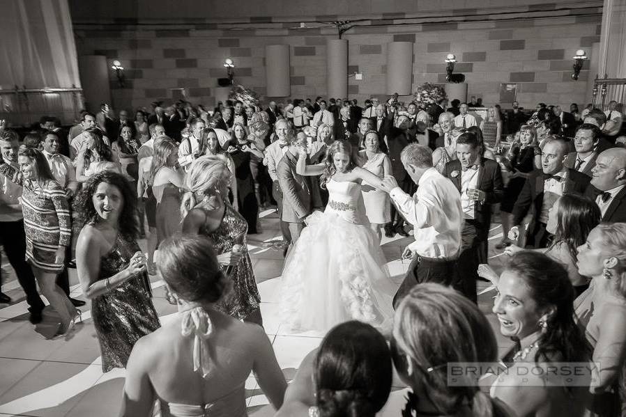 Guests having a ball on the dance floor