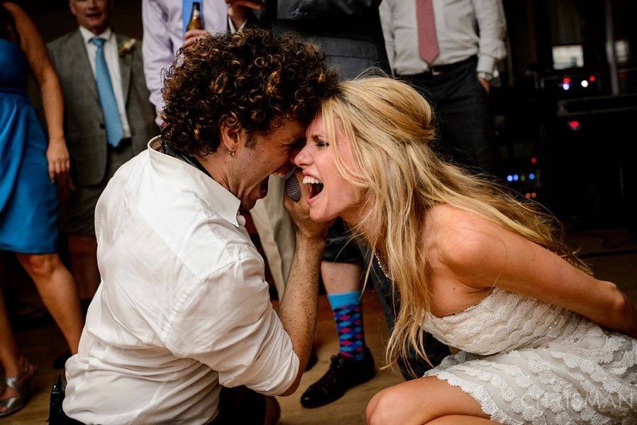 Bride dancing with her friends