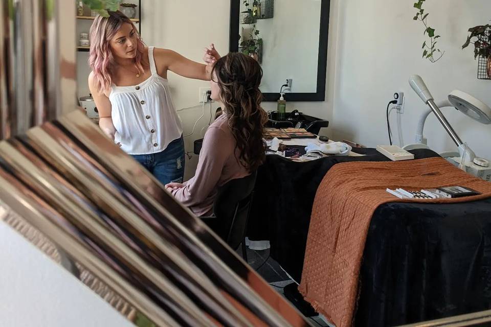 Wedding day hair and makeup