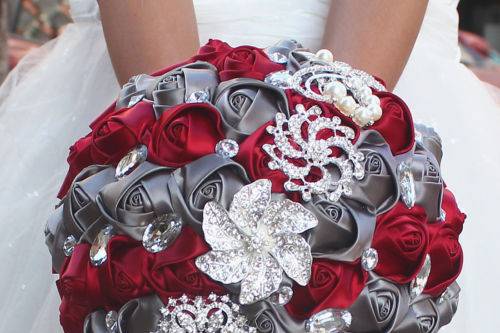 Red and grey bouquet