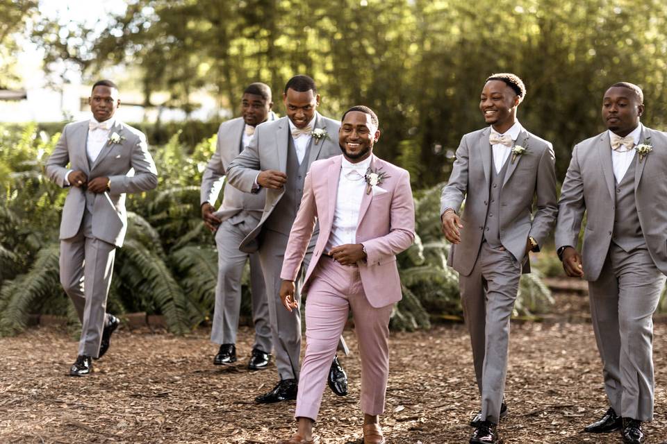 Stylish groom party