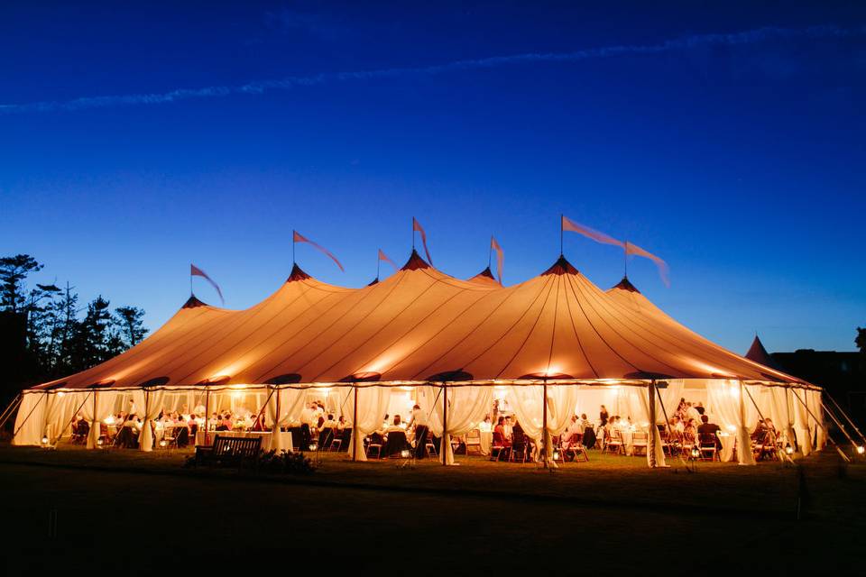 A well lighted tent
