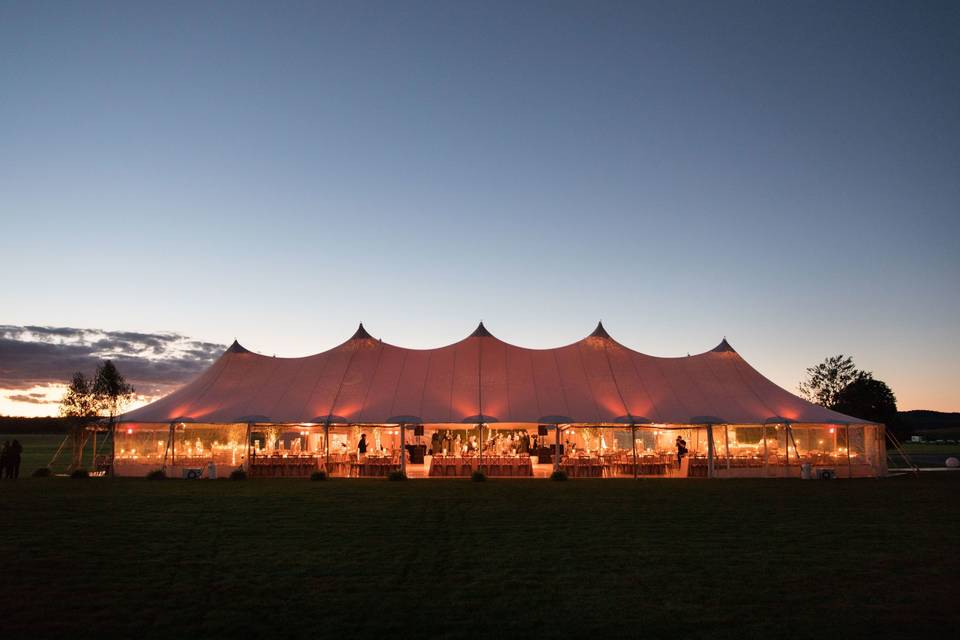 Tent at sunset