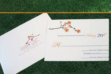 5x7 Custom Cherry Blossom Wedding Invitation Set!