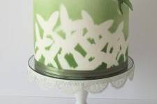 Green themed cake