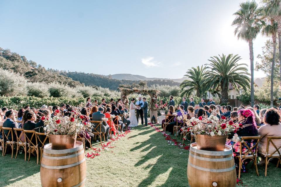Ceremony on Vineyard Lawn