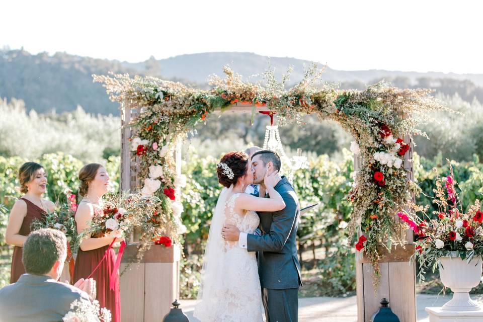 Ceremony on Vineyard Lawn