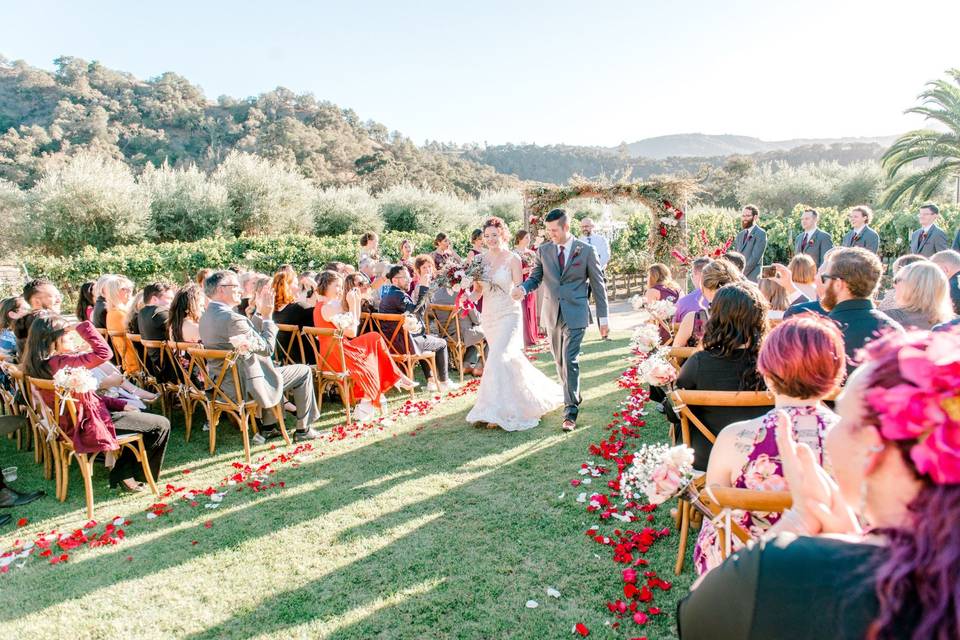 Ceremony on Vineyard Lawn