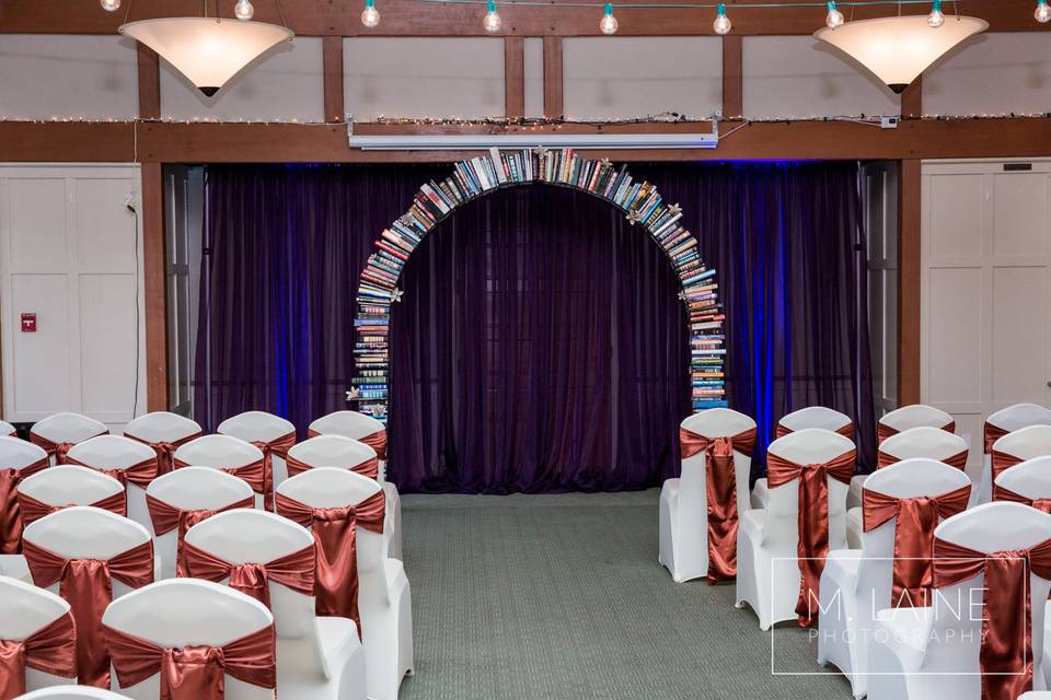 Ceremony with book arch