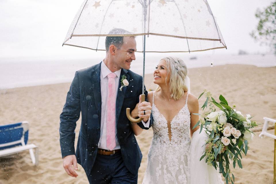 Bride and Groom Beach Umbrella