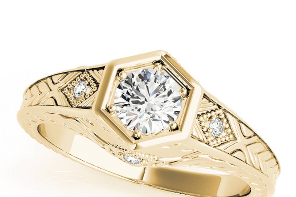 14K Yellow Gold Diamond Engage