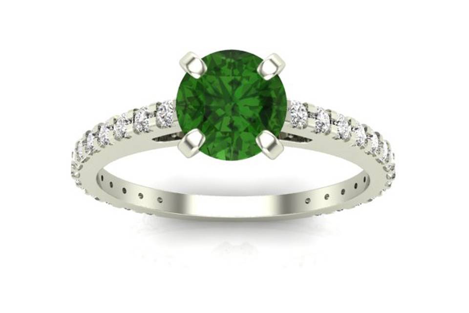 Green diamond engagement ring