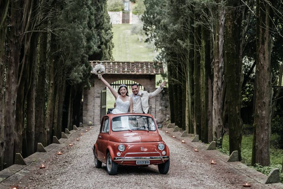 Bride and groom in 500