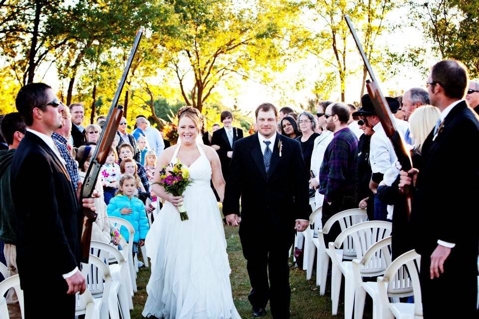 Bride walking down the isle