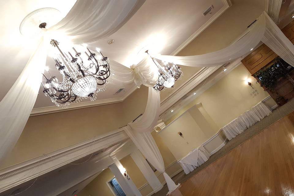 Ceiling draping in the Country Club of Pittsfield.