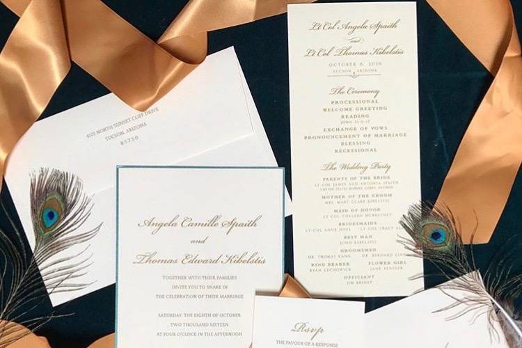 Fineline Foil Wedding Invitation