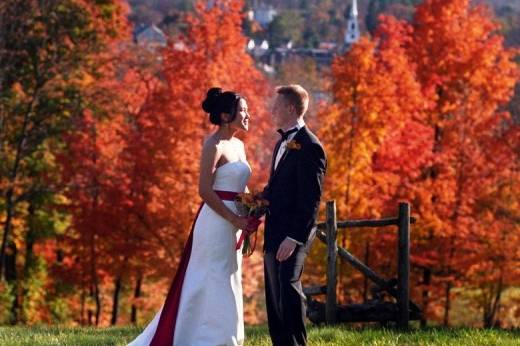 Newlyweds, bridesmaids, and groomsmen