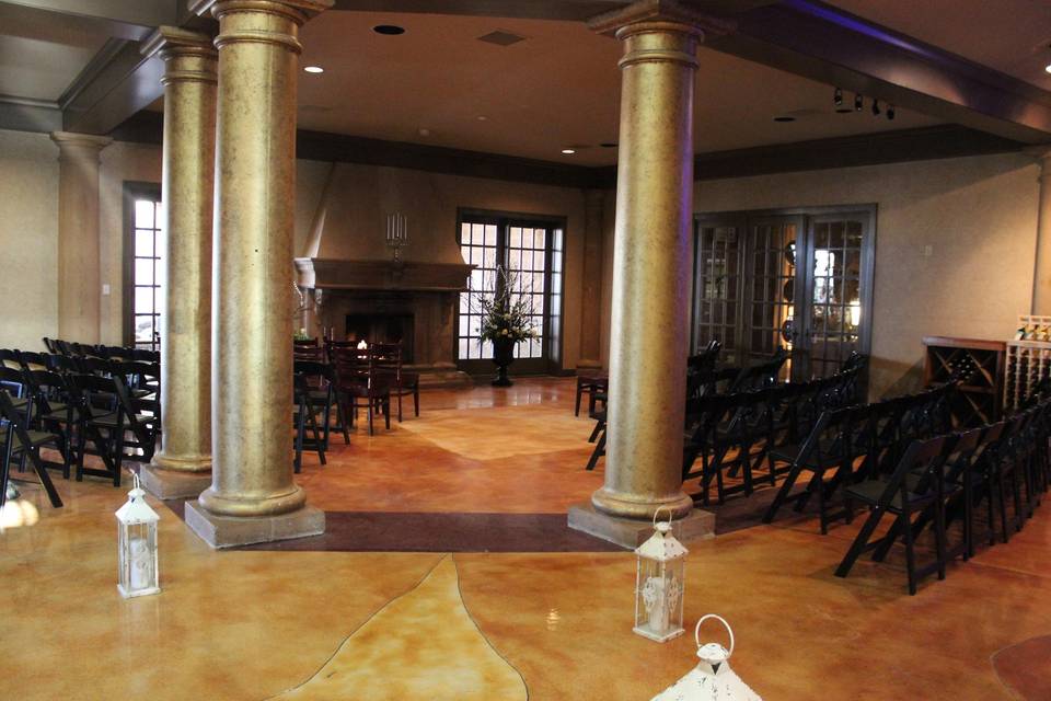 The Tasting Room is an exquisite location for your ceremony or reception or cocktail hour. This is set up for 160+ guests.