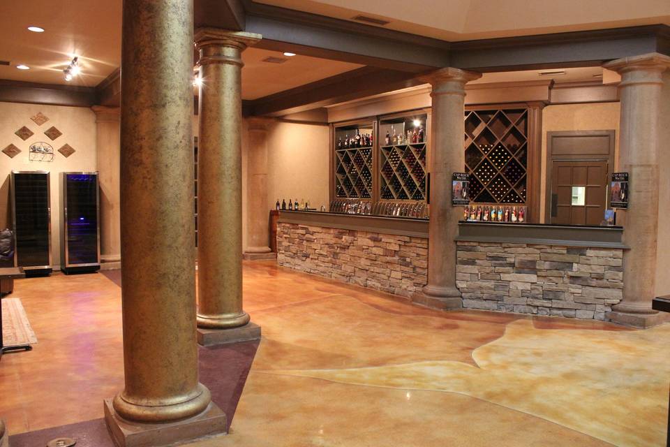 The wine bar from which your guests are served your wine selections for the event.