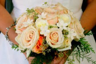 The bride holding her bouquet