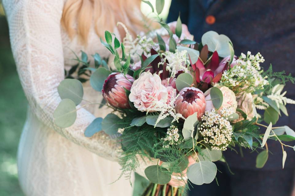 Protea cascade bouquet