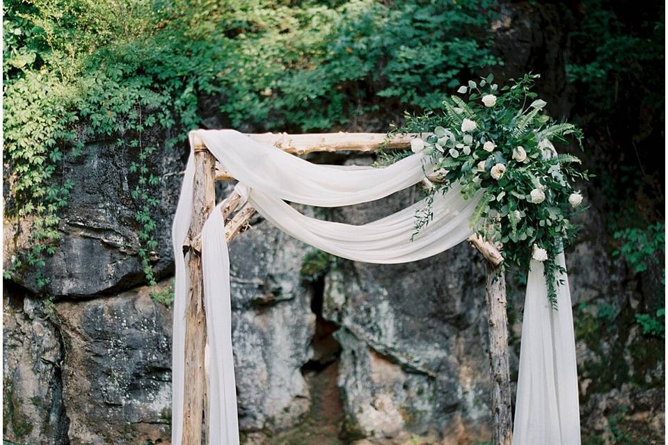 Wedding arch and fresh flowers