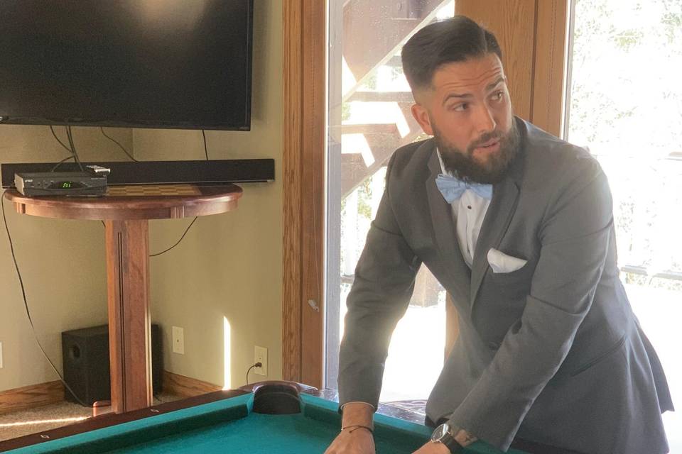 Guest-of-honor by pool table