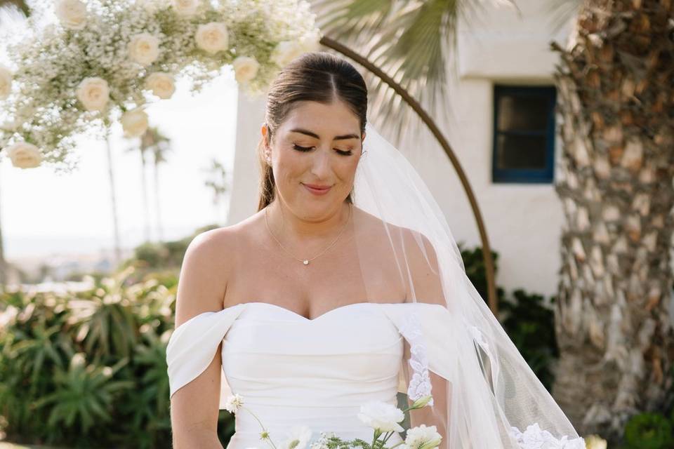 Whimsical all white bouquet