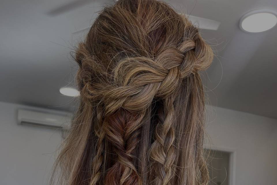 Boho braided downdo