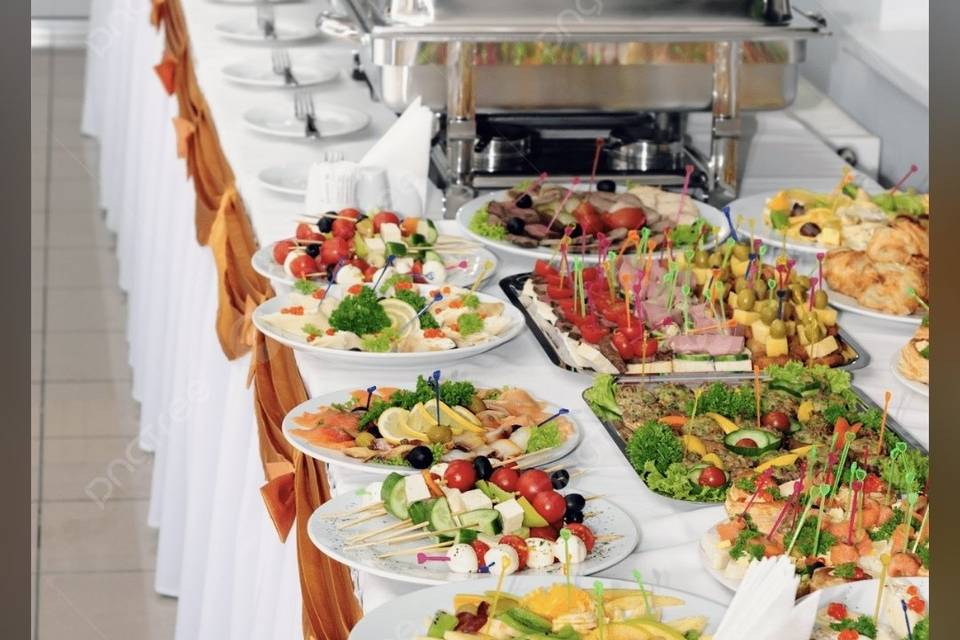 - table or buffet setup -