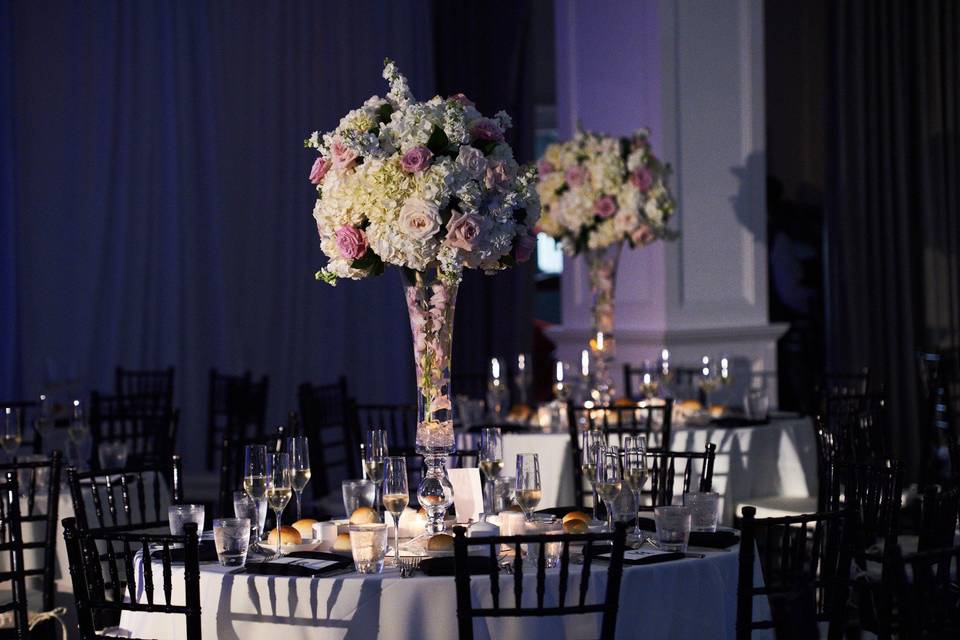Bouquet arrangement on table
