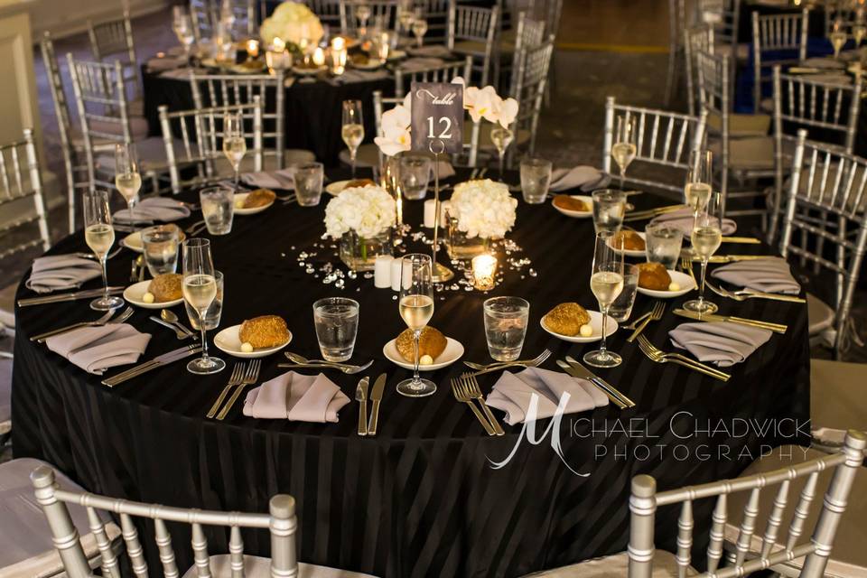 Decorated reception table