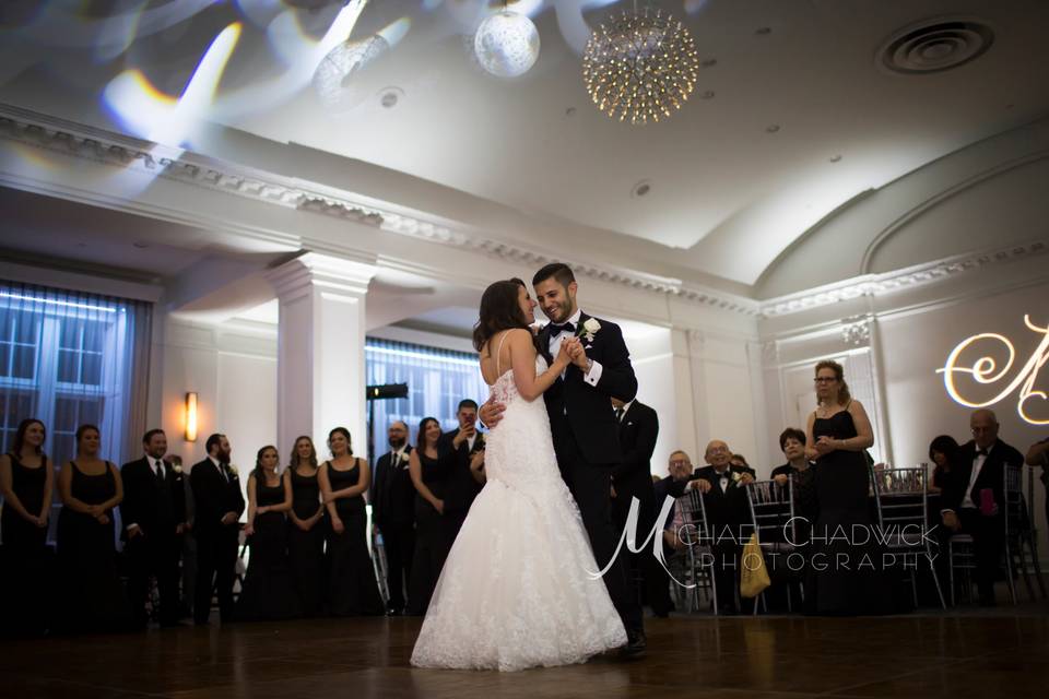 Decorated reception table