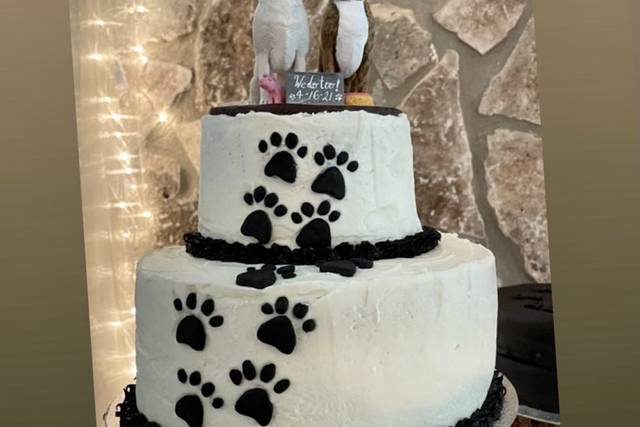 Paw print sale wedding cake