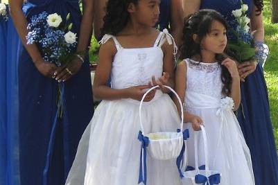 Brides maids and flower girls.  Features baskets provided by Mililani Woods.