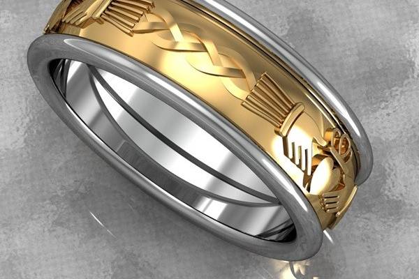 Men's Celtic Claddagh Ring
