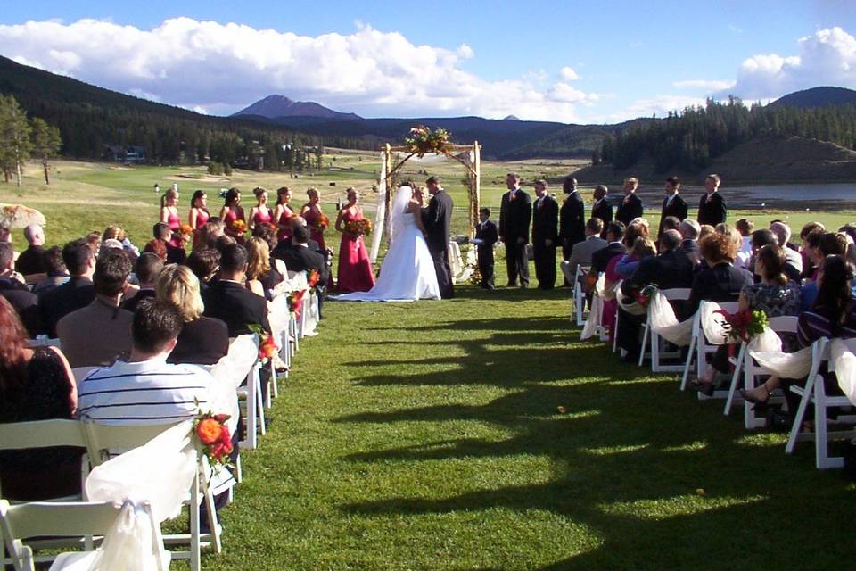 Wedding ceremony outdoors