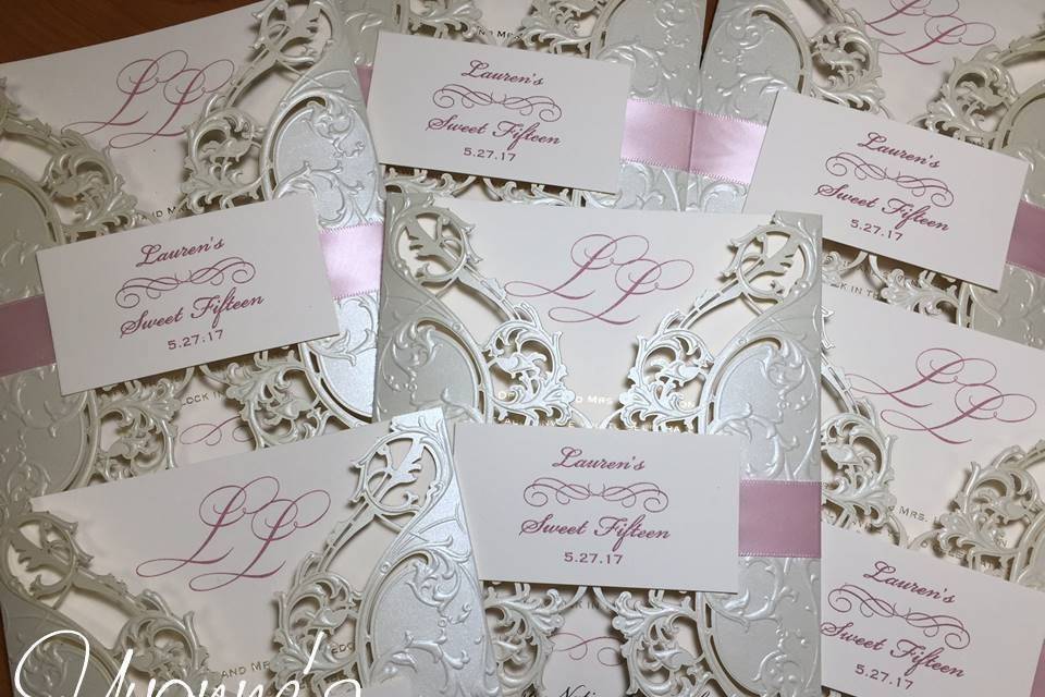 Blush and Ecru Pocket Invites