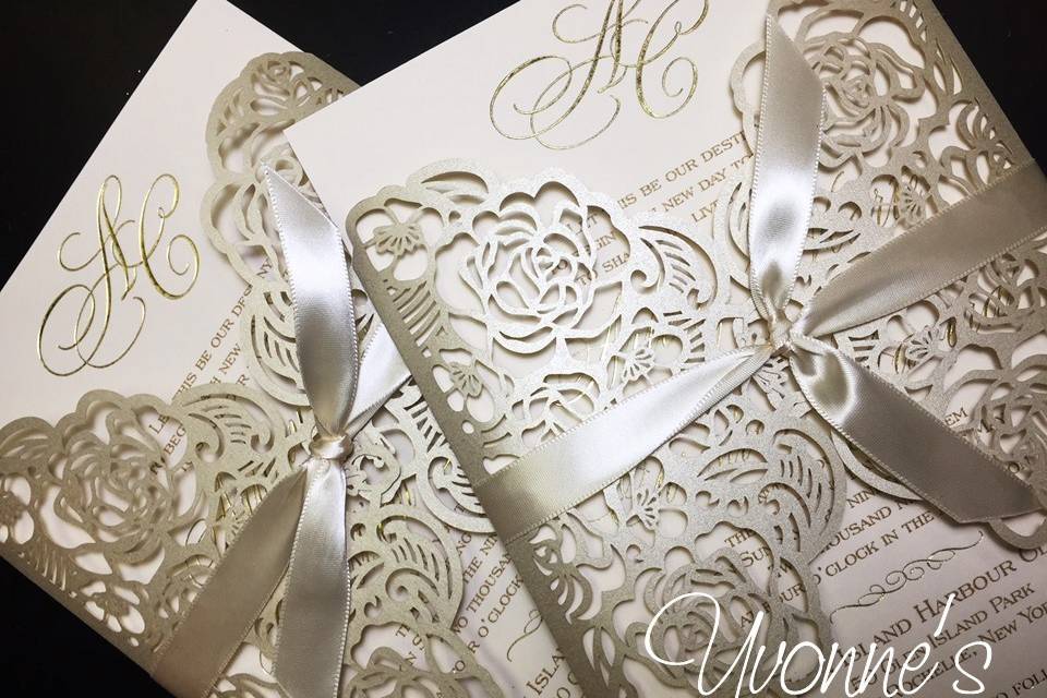 Golden Laser-cut Invitation