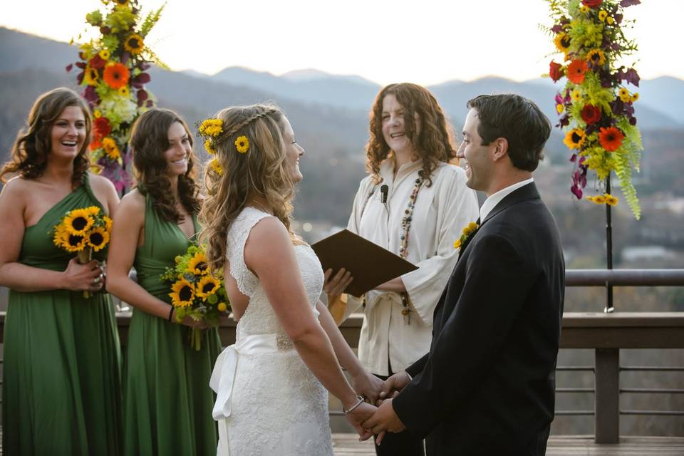 Mountain views at ceremony